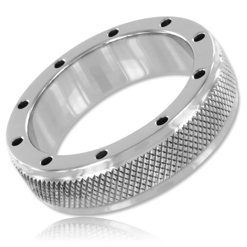 METAL HARD Anel de Metal para Pénis e Testículos 40mm, detalhe do material e design
