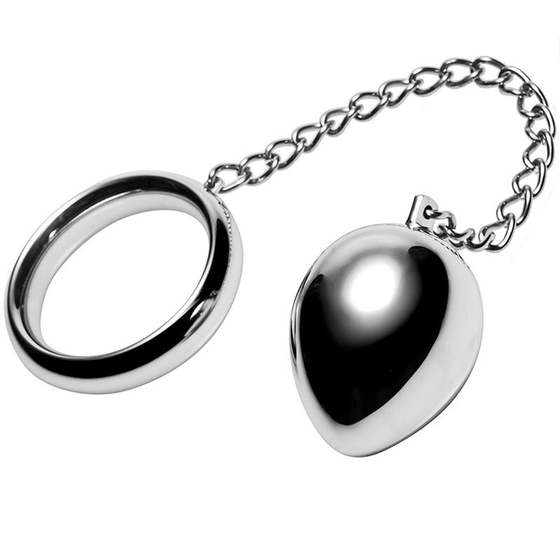 Anel Peniano e Anal METAL HARD 45mm com corrente de aço inoxidável
