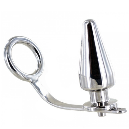 Anel Peniano com Plug Anal METAL HARD em aço cirúrgico para prazer duplo e estimulação intensa.