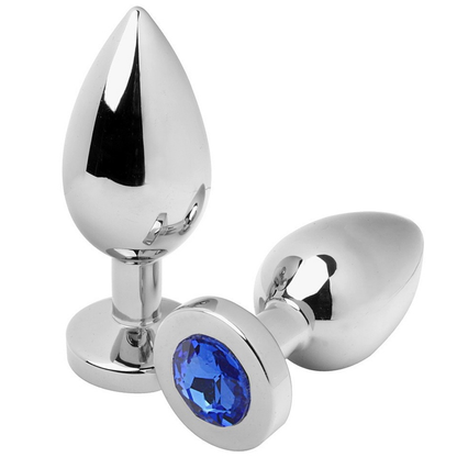 Plug Anal Diamante Azul Médio 7,62cm