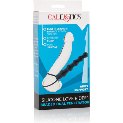 Dildo Duplo Frisado de Silicone Preto