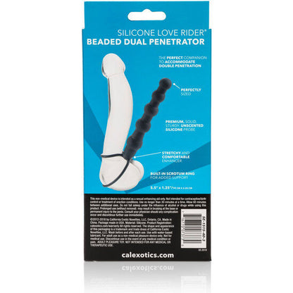 Dildo Duplo Frisado de Silicone Preto
