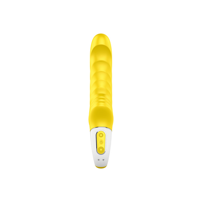 Satisfyer Vibrador Vibe Yummy Sunshine, exibindo seu design ergonômico e cor vibrante.