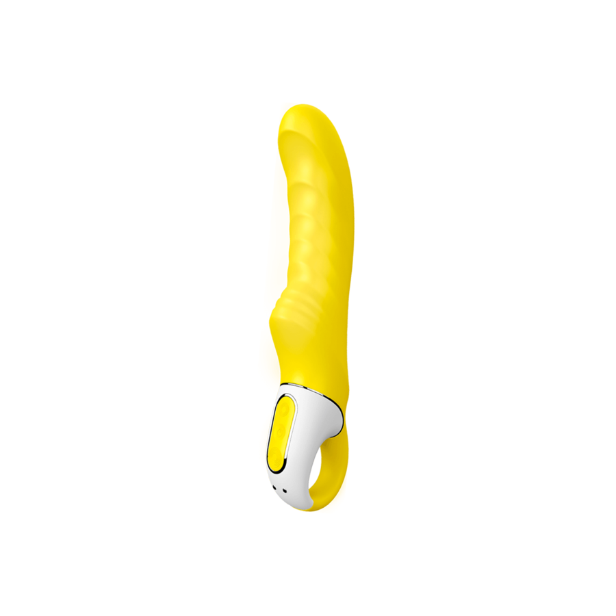 Satisfyer Vibrador Vibe Yummy Sunshine, exibindo seu design ergonômico e cor vibrante.