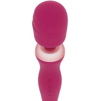 Close-up da Varinha Massageadora RITHUAL Akasha 2.0 Orquídea, destacando sua cabeça flexível e material de silicone médico.