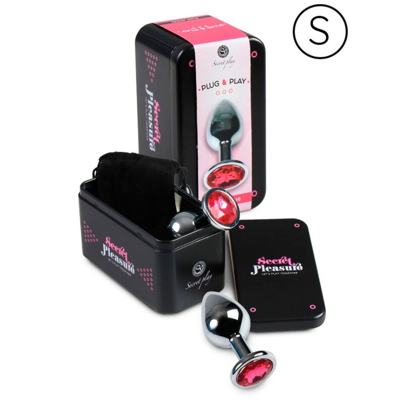 SECRETPLAY Plug Anal de Alumínio Fúcsia 7 CM, ideal para jogos de temperatura e prazer anal.