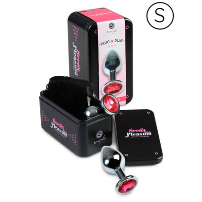 SECRETPLAY Plug Anal de Alumínio Fúcsia 7 CM, ideal para jogos de temperatura e prazer anal.