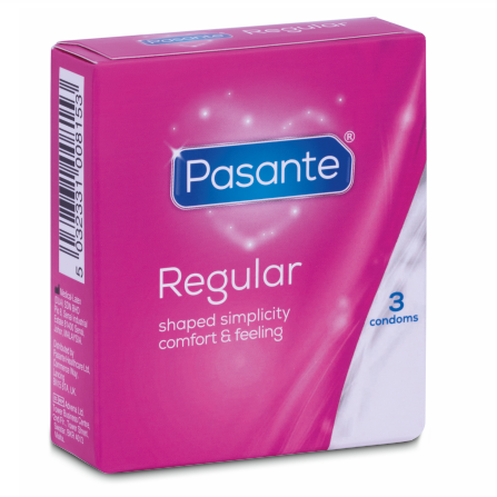 Embalagem dos Preservativos PASANTE Regular 3 Unidades