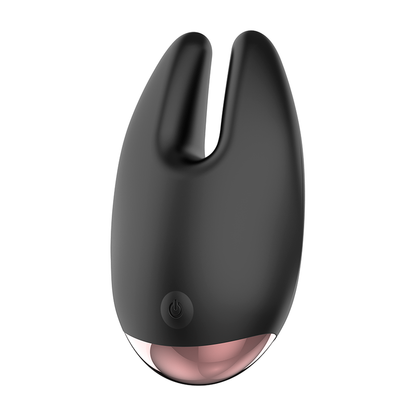 Coquette Chic Desire Estimulador Clitoriano Recarregável Preto/Ouro com 10 Vibrações, exibindo seu design elegante e material de silicone.