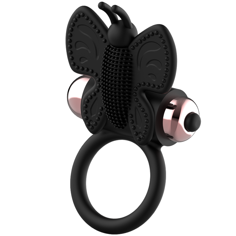 Anel Borboleta Vibrador COQUETTE CHIC DESIRE Preto/Ouro, ideal para casais e estimulação dupla.
