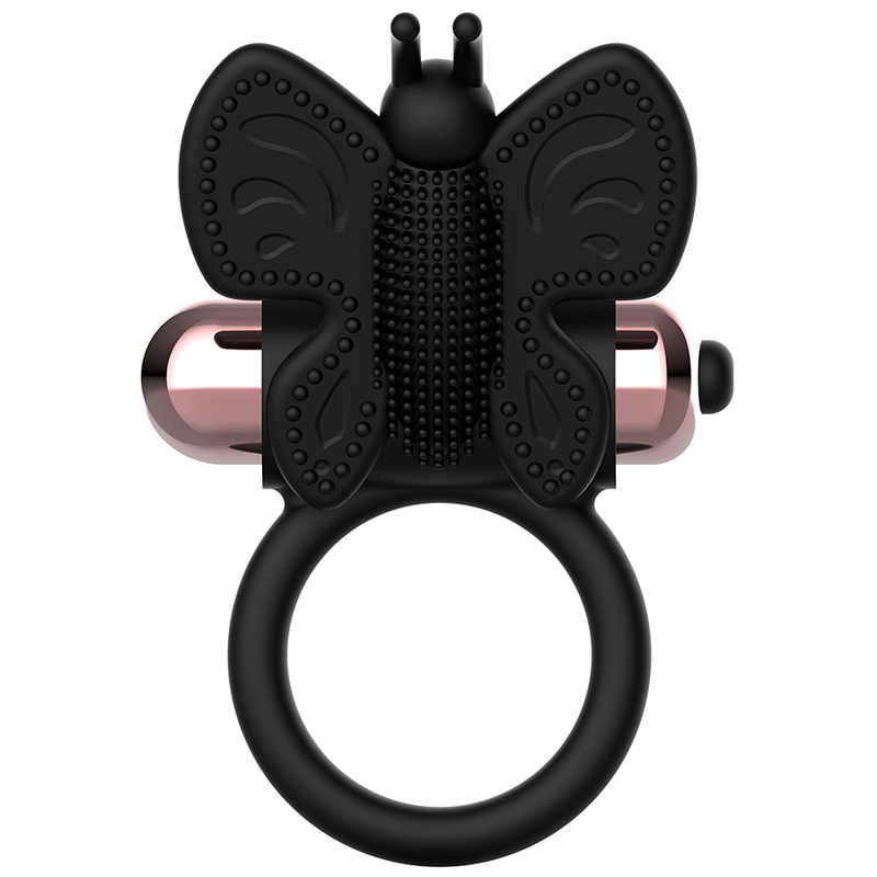 Anel Borboleta Vibrador COQUETTE CHIC DESIRE Preto/Ouro, ideal para casais e estimulação dupla.