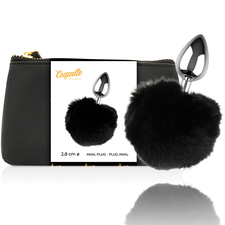 Close-up do COQUETTE CHIC DESIRE Plugue Anal Metal Tamanho L com cristal brilhante.
