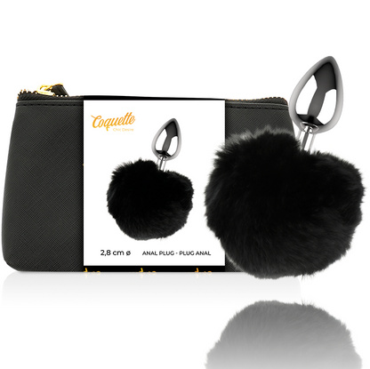 Close-up do COQUETTE CHIC DESIRE Plugue Anal Metal Tamanho L com cristal brilhante.