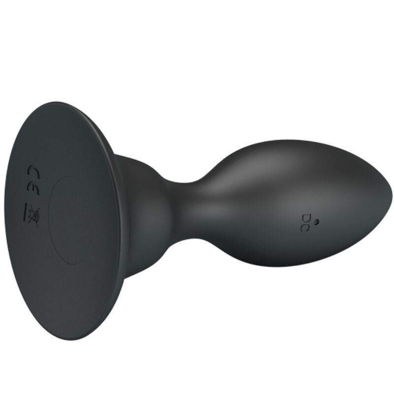 MR PLAY Plug Anal Vibratório com Controle Remoto, mostrando seu design ergonômico e acabamento em silicone preto.