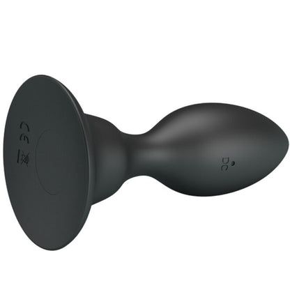 MR PLAY Plug Anal Vibratório com Controle Remoto, mostrando seu design ergonômico e acabamento em silicone preto.