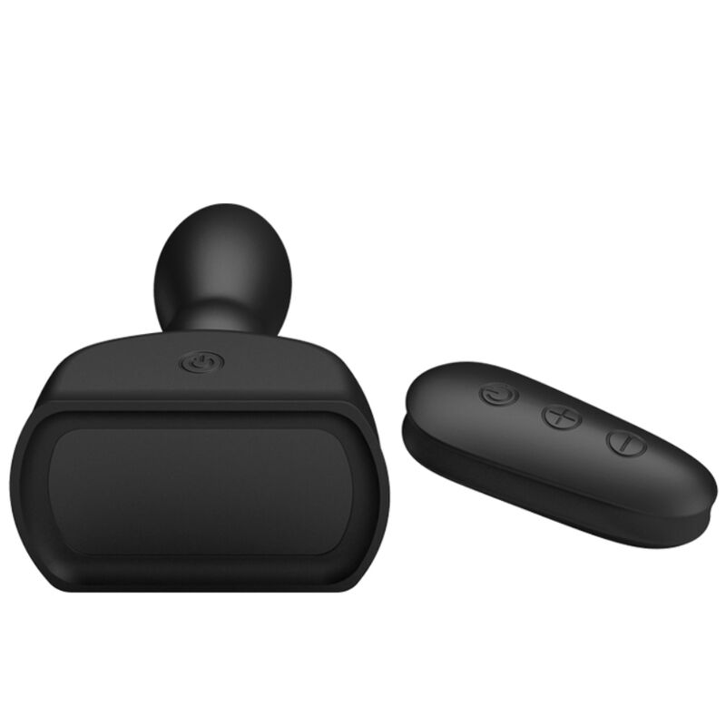 MR PLAY Plug Anal Inflável Preto com Controle Remoto e Função Multivibração