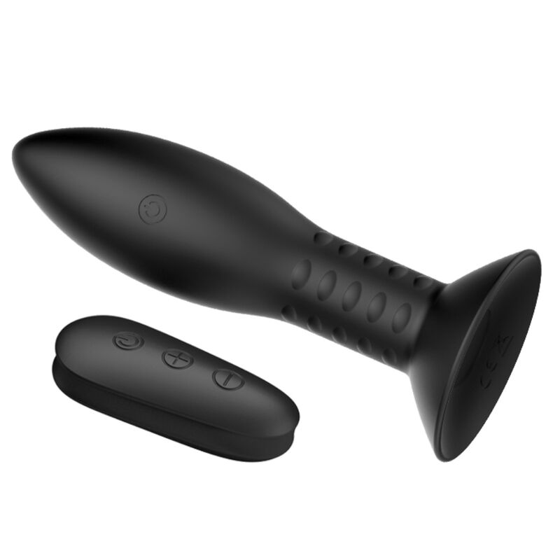 MR PLAY Plug Anal com Controle Remoto, Bolas Rotativas e Vibração de silicone macio