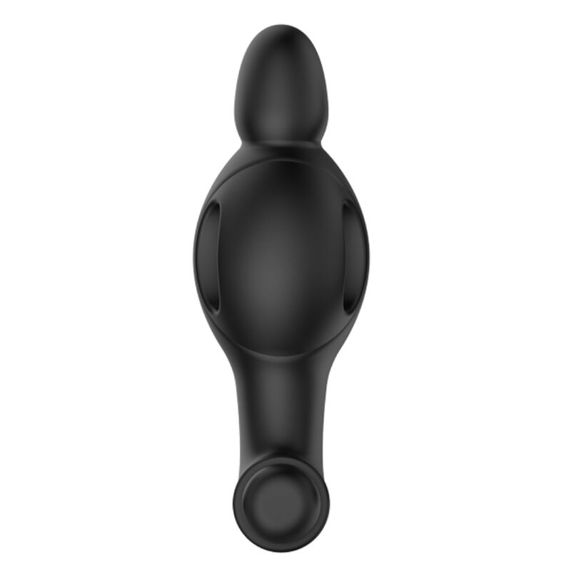 MR PLAY Plug Anal Vibratório de Silicone com 10 Modos, mostrando seu design ergonômico e material.