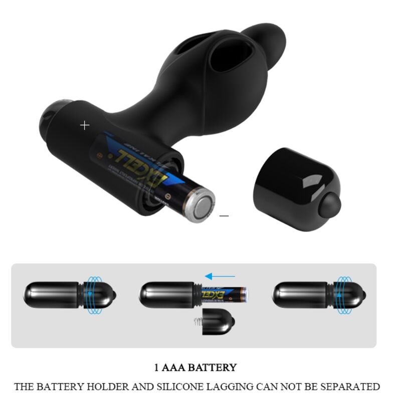 MR PLAY Plug Anal Vibratório de Silicone com 10 Modos, mostrando seu design ergonômico e material.