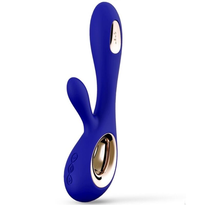 Vibrador Coelho LELO SORAYA WAVE azul com tecnologia WaveMotion™ para estimulação dupla.