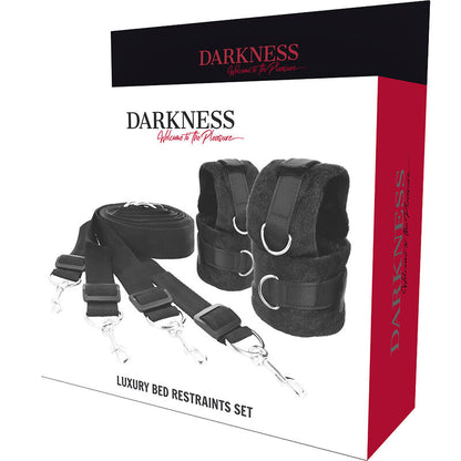 Close-up do Conjunto de Retenção de Cama Darkness ajustável com punhos de neoprene.