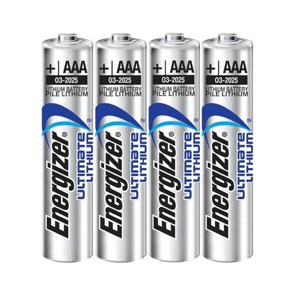 Pack de 4 Pilhas Lítio AAA ENERGIZER Ultimate L92 1.5V de alta performance e longa duração.