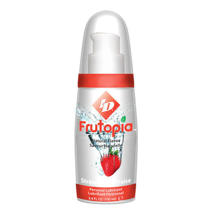 ID Lubrificante Frutopia Sabor Morango 100ml em embalagem com bomba