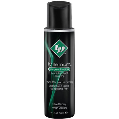 Frasco de ID MILLENIUM Lubrificante Silicone 130ml para deslizamento prolongado.