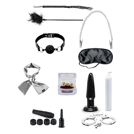 Kit de Fetiche Completo FETISH FANTASY LIMITED EDITION com 10 acessórios para exploração BDSM.
