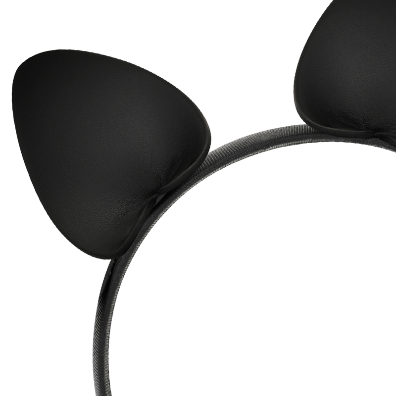 Faixa preta com orelhas de gato da COQUETTE CHIC DESIRE em couro vegano, ideal para complementar looks de lingerie.