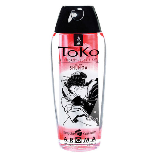 SHUNGA Lubrificante Toko Burning Cereja 165ml para prazer comestível e sensação picante.