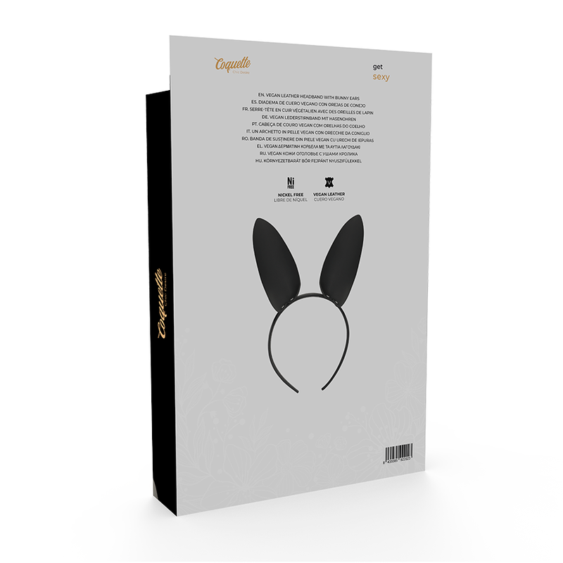 Bandolete COQUETTE CHIC DESIRE com orelhas de coelho em couro vegano, ideal para momentos sensuais e elegantes.