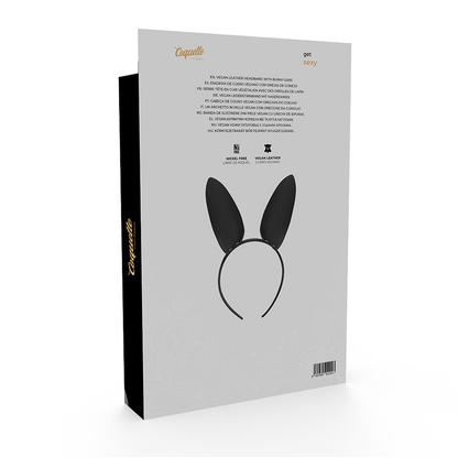 Bandolete COQUETTE CHIC DESIRE com orelhas de coelho em couro vegano, ideal para momentos sensuais e elegantes.