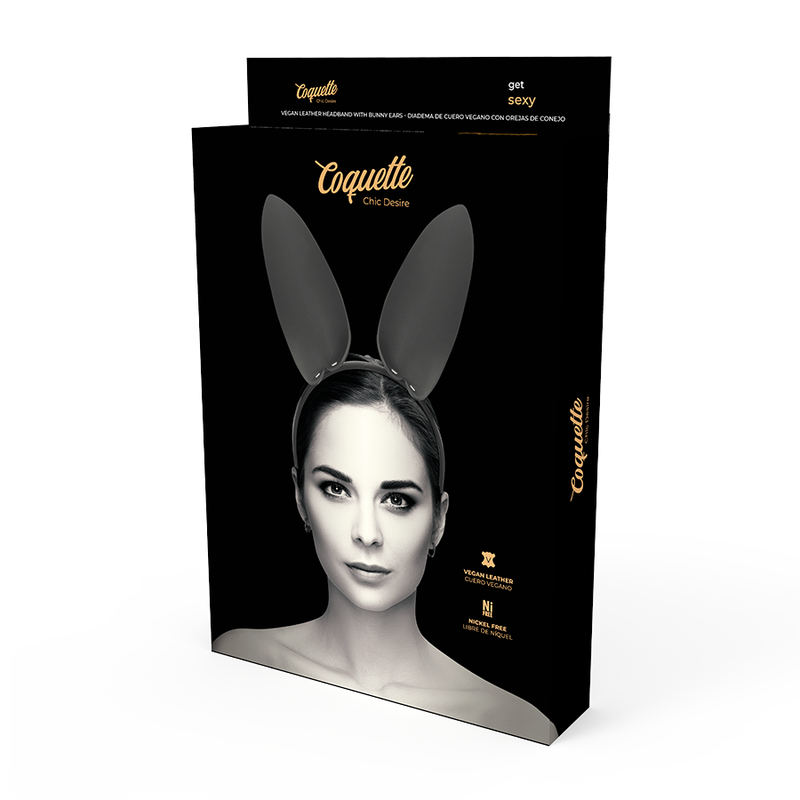 Bandolete COQUETTE CHIC DESIRE com orelhas de coelho em couro vegano, ideal para momentos sensuais e elegantes.