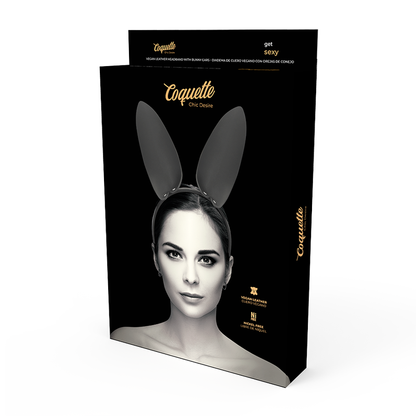 Bandolete COQUETTE CHIC DESIRE com orelhas de coelho em couro vegano, ideal para momentos sensuais e elegantes.
