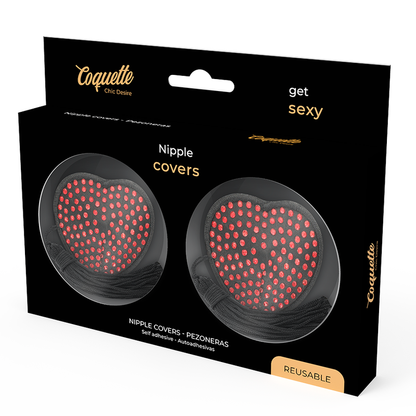 Coberturas para Mamilos Coquette Chic Desire Autoadesivas Vermelhas e Pretas