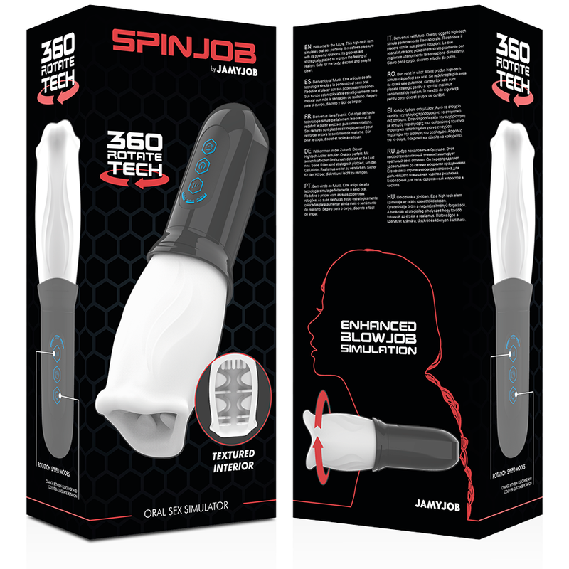 Detalhe do JAMYJOB Estimulador de Sexo Oral Spinjob com Rotação 360º