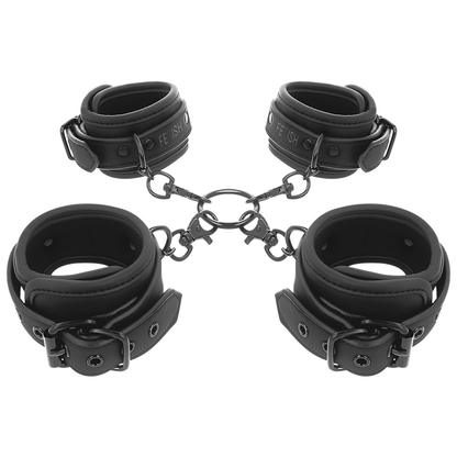 Imagem do Conjunto de Algemas FETISH SUBMISSIVE para Mãos e Tornozelo com Forro de Neoprene.