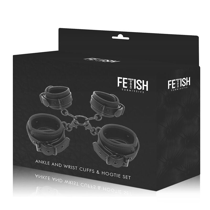 Imagem do Conjunto de Algemas FETISH SUBMISSIVE para Mãos e Tornozelo com Forro de Neoprene.