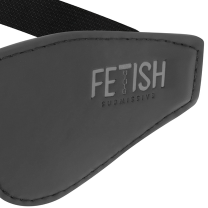 Máscara Fetish Submissive de couro vegano com forro de neoprene, para jogos BDSM.
