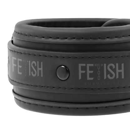 Close-up do Conjunto de Laços de Cama BDSM Luxo FETISH SUBMISSIVE com forro de neoprene e couro vegano.