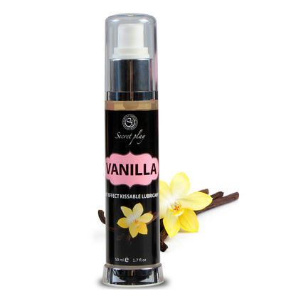 SECRETPLAY Lubrificante 2 em 1 Efeito Térmico Baunilha 50ml, para massagens sensuais.