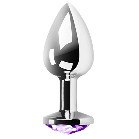 Plug anal metálico SECRETPLAY roxo com base de diamante