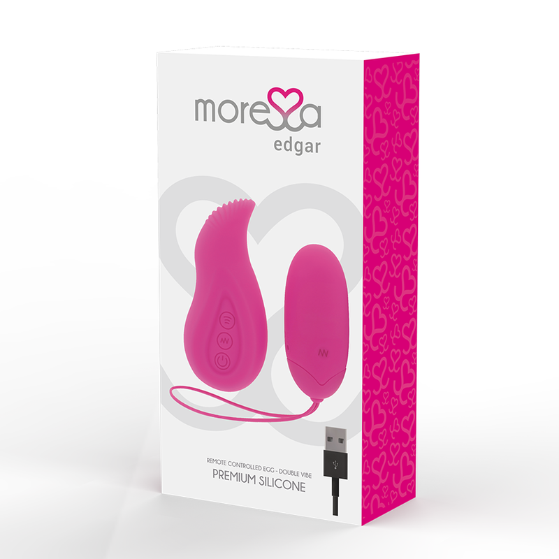 Close-up do Vibrador Duplo MORESSA Edgar Premium com Controle Remoto e seus detalhes.