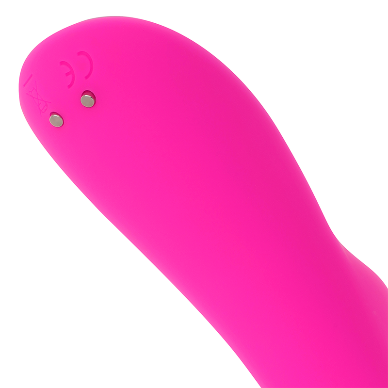 Vibrador recarregável OHMAMA com estimulador clitoriano e curvatura para ponto G.
