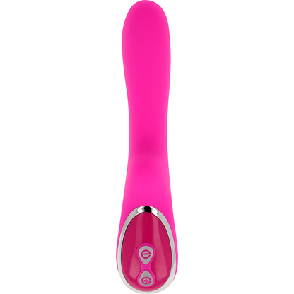 Vibrador recarregável OHMAMA com estimulador clitoriano e curvatura para ponto G.
