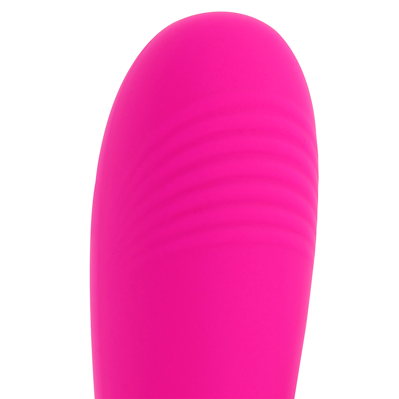 Close-up do Vibrador Flexível OHMAMA para Estimulação do Ponto G, mostrando o design curvado e material de silicone.