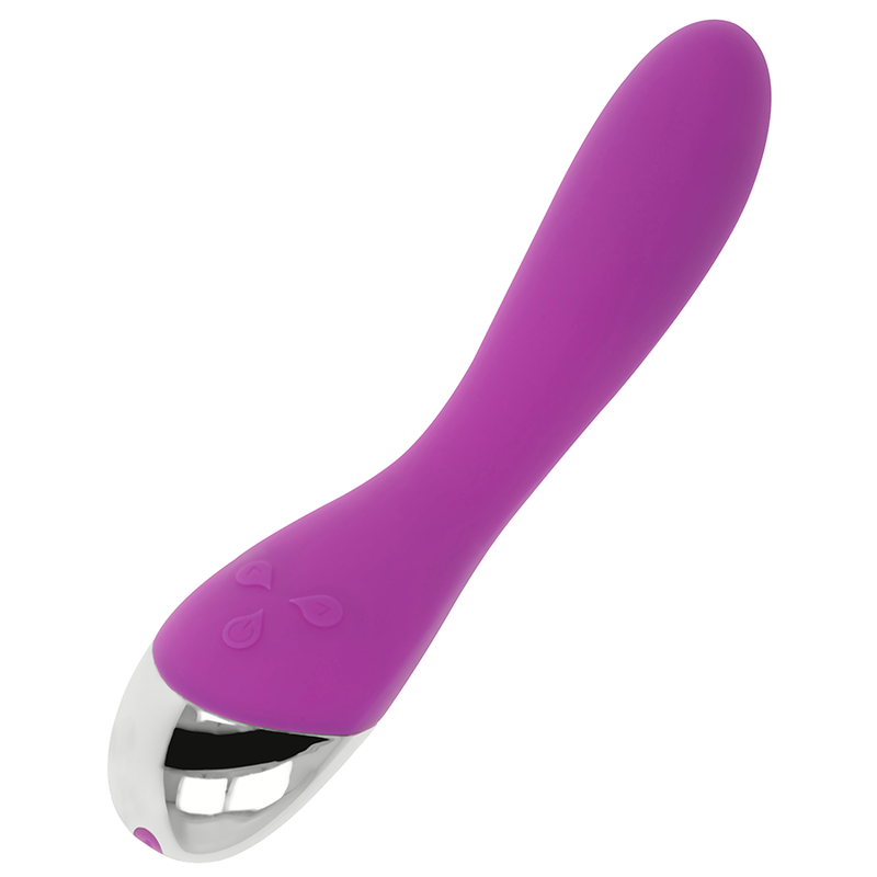 OHMAMA Vibrador Curvo Ponto G 6 Modos e Velocidades Lilás 20,5 cm, mostrando seu design ergonômico e cor.