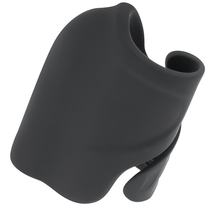 Close-up of the OHMAMA Masturbador Vibratório para Casais Recarregável showing its textured interior and ergonomic design.