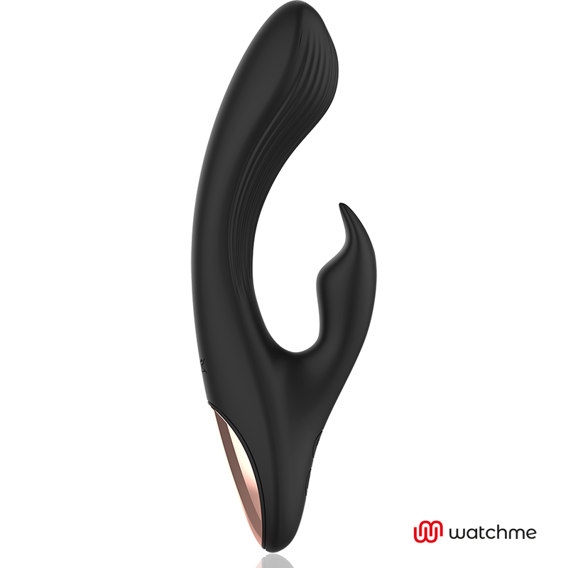 Close-up do ANNE'S DESIRE Vibrador Rabbit com Tecnologia WATCHME e Controle Remoto, mostrando seu design ergonómico e material de silicone.
